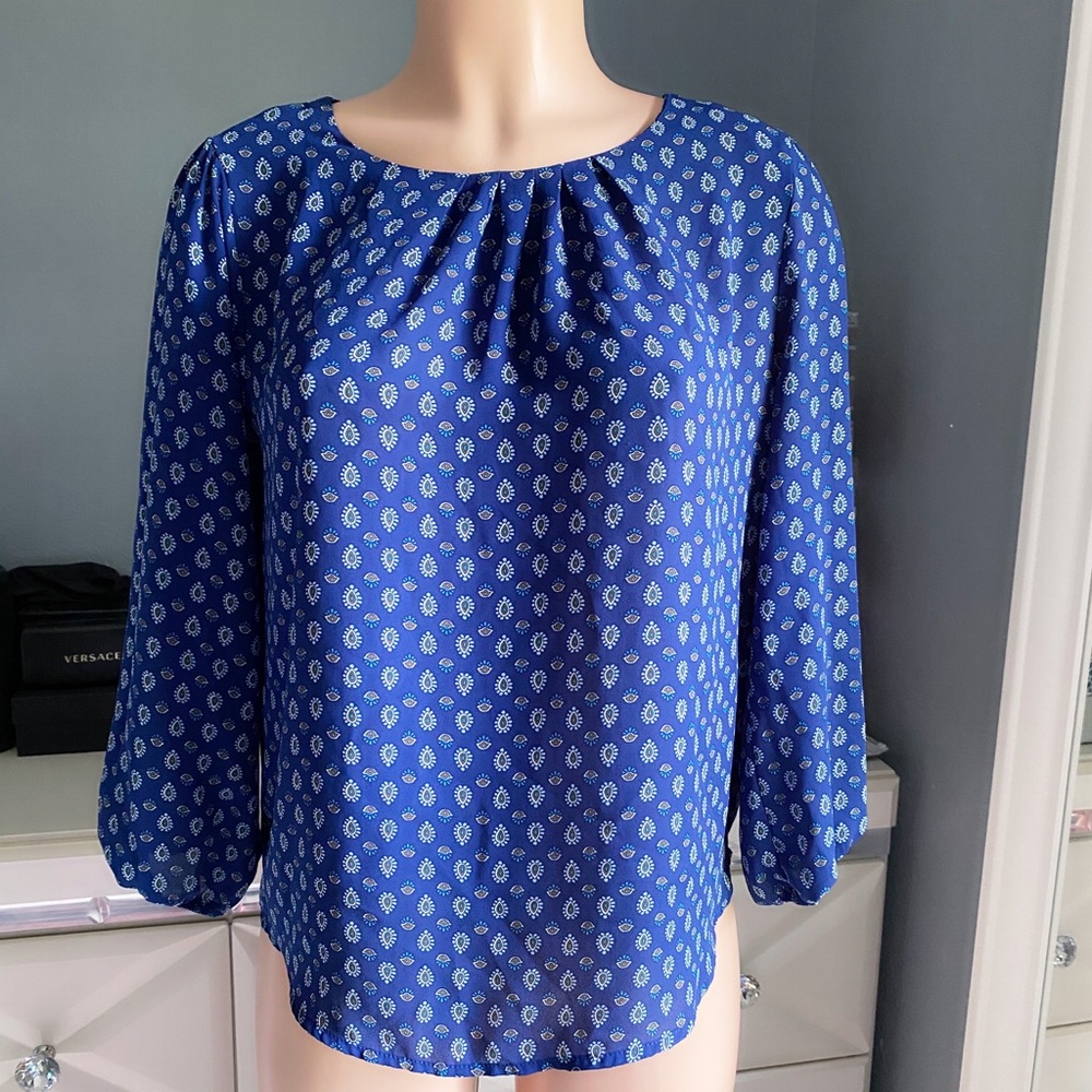 Multi Print Blue Top